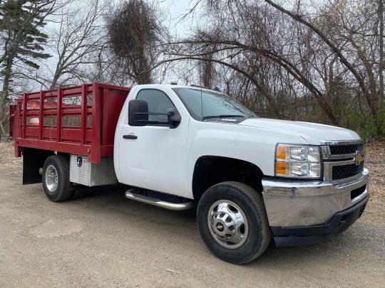 2011-Chevy-Silverado-3500-Duramax-Flatbed-Lift-Gate-Pick-Up-Utilty-Truck