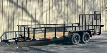 2025-Down-2-Earth-DTE7616UT3.5B-Landscape-Utility-6’4”x16’-Trailer-Black-Mesh-High-Sides