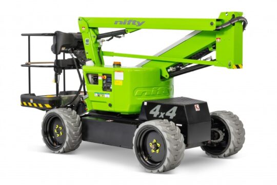 2026-Niftylift-SP34-Hybrid-4x4-Electric-Diesel-Gas-Boom-Man-Lift-Aerial-Lift-Cherry-Picker-Self-Propelled-Backyard-Construction-Lift
