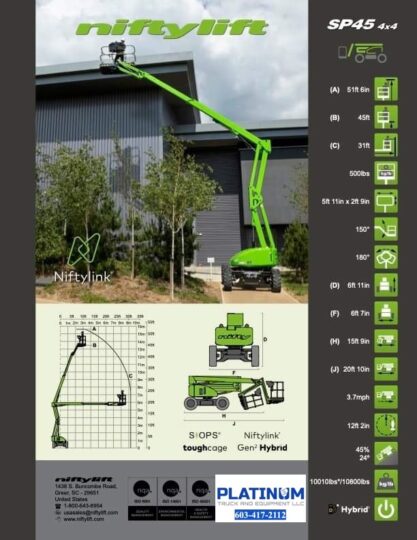 2026-Niftylift-SP45-SP45DE-Hybrid-Diesel-Eledtric-4x4-Diesel-Boom-Man-Lift-New